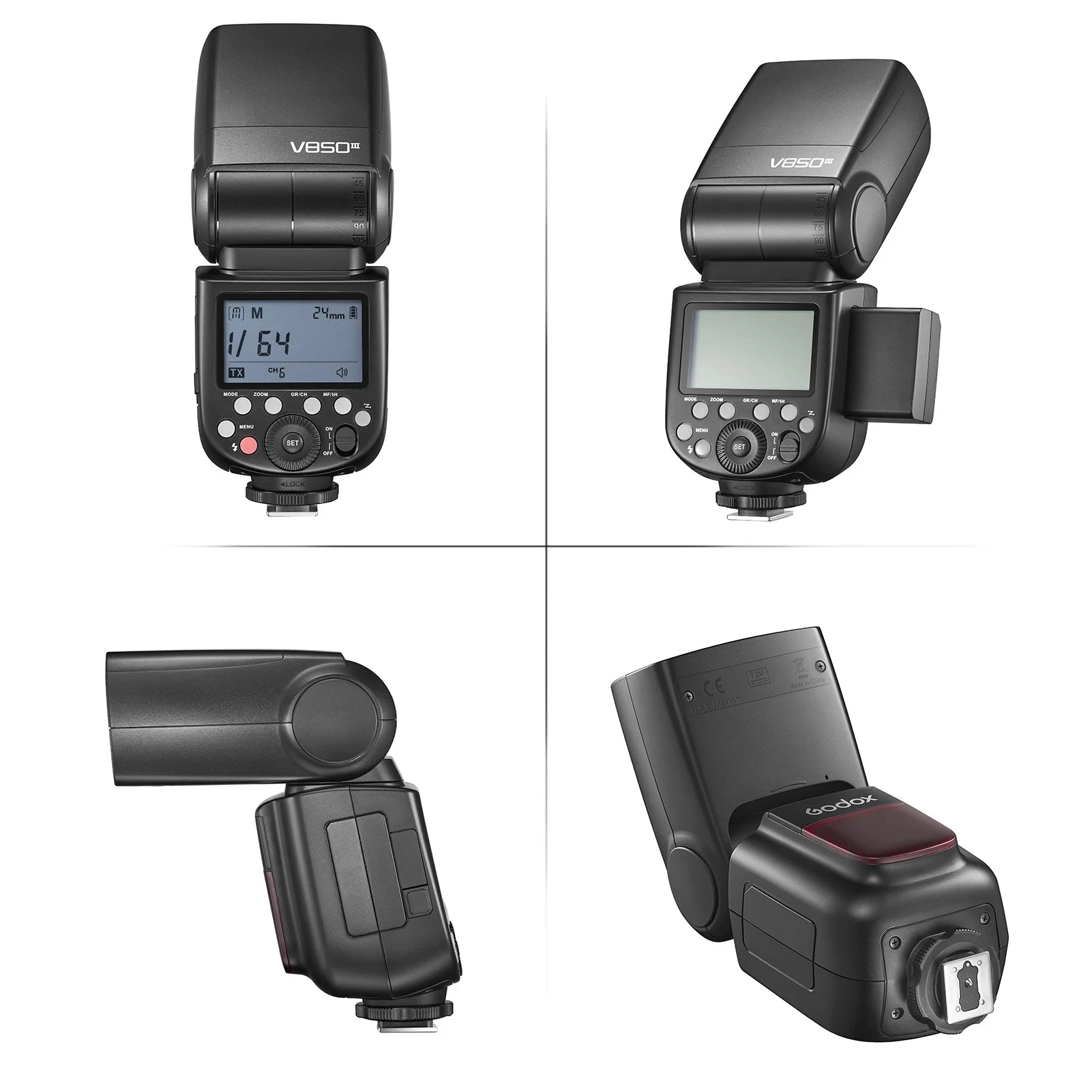 On Camera Flash Camera Flash Godox V850III Camera Flash On-camera Speedlight HSS GN60 with Battery Replacement for Canon Nikon Sony Panasonic DSLR Cameras