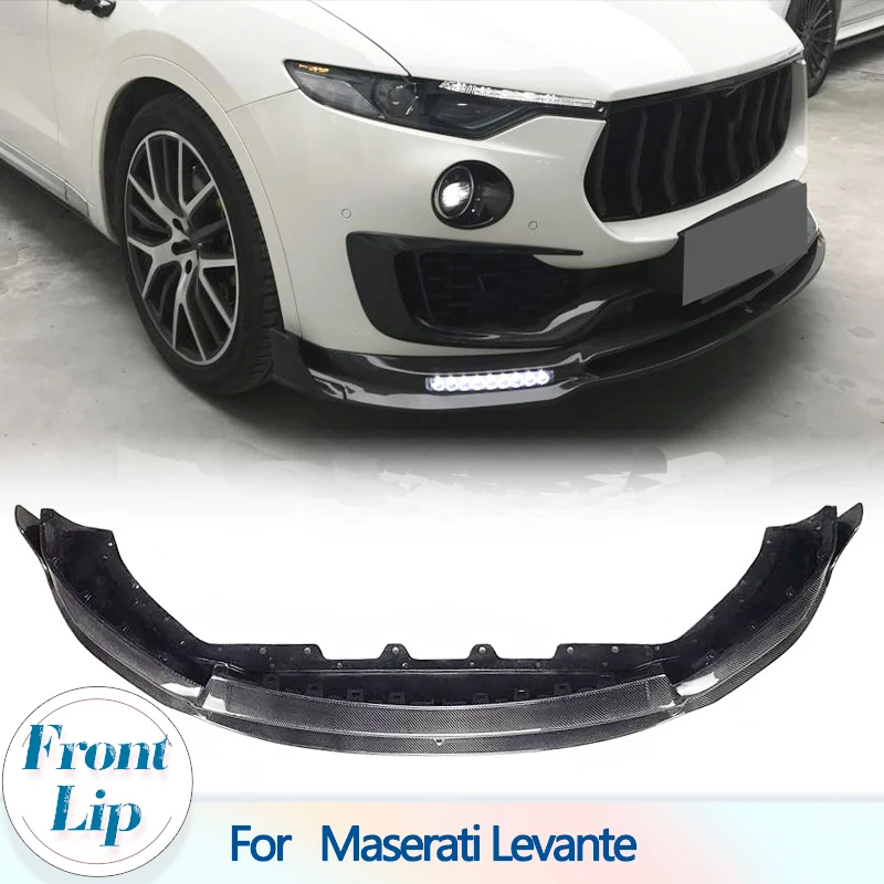 

Car Front Bumper Lip Splitters for Maserati Levante Sport Utility 4-Door 2016-2019 Carbon Fiber Front Lip Spoiler Chin Protector