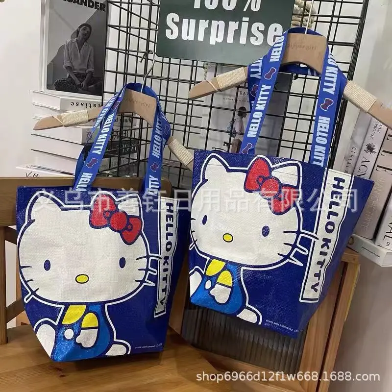 

Sanrio Cartoon Anime Tote Bag Cute Hello Kitty Purse for Girl Snack Storage Bags Student High-capacity Shopping Bag Outdoor Gift