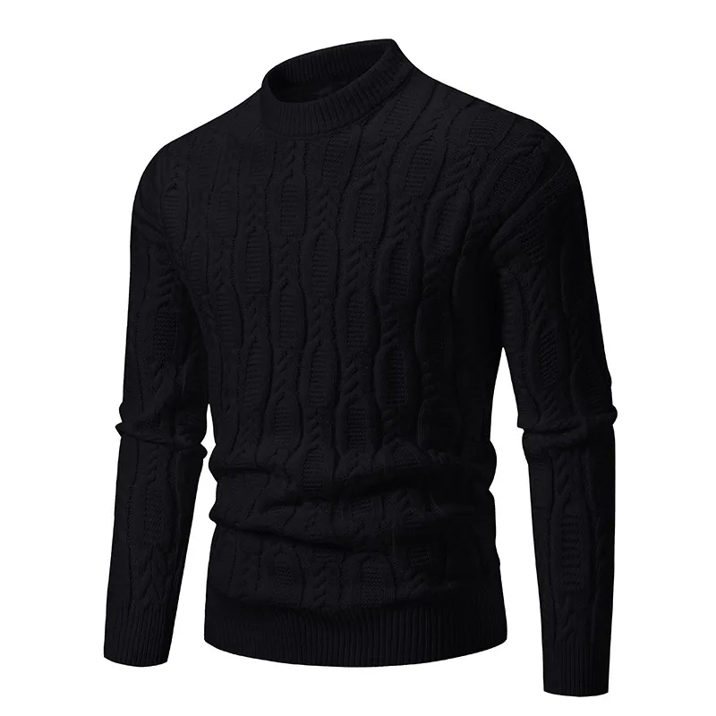 New Men's Crew Neck Sweater Soft Casual Sweaters for Men Autumn Classic Pullover Sweaters Mock Turtleneck Knitted Streetwear 2