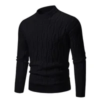 New Men's Crew Neck Sweater Soft Casual Sweaters for Men Autumn Classic Pullover Sweaters Mock Turtleneck Knitted Streetwear 2
