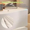 Leather Night Stand with LED Light Strip, Solid Wood Nightstand with 2/3 Drawer, Modern Bedroom Bedside Table (2 Drawers, White) 6