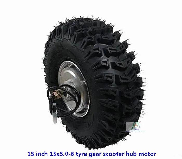 

15 Inch 15x5.0-6 Tyre 100Nm Double Axles Brushless Gear Low-speed Power-Torque Scooter Hub Motor Wheel with Hall phub-15ds