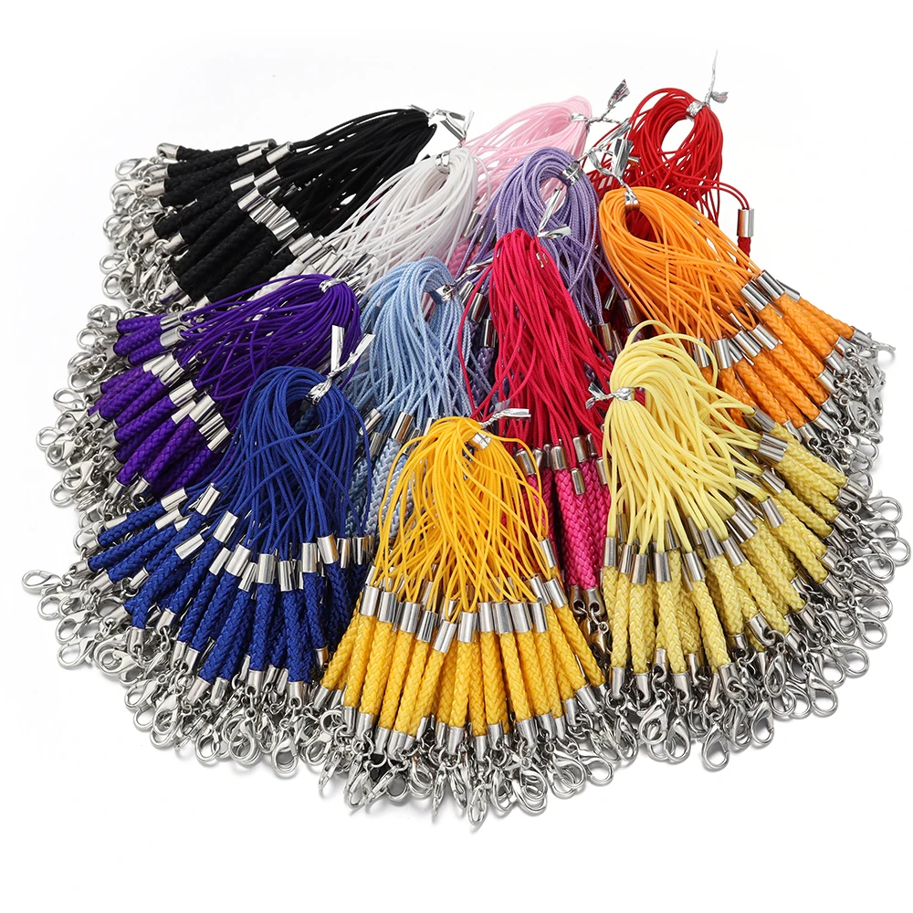 Multicolor Braided Lanyards with Lobster Clasps for DIY Jewelry and Keyrings - Pack of 10