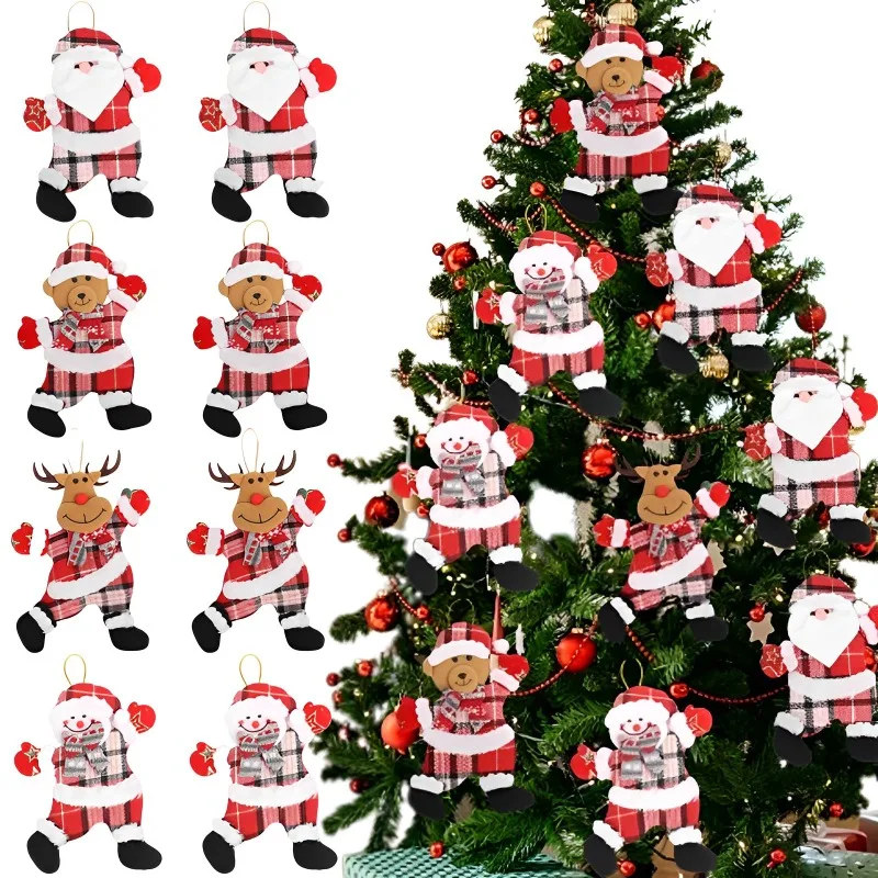 

2024 Happy New Year Christmas Ornaments DIY Xmas Gift Santa Claus Snowman Tree Pendant Doll Hang Decorations for Home Noel Natal