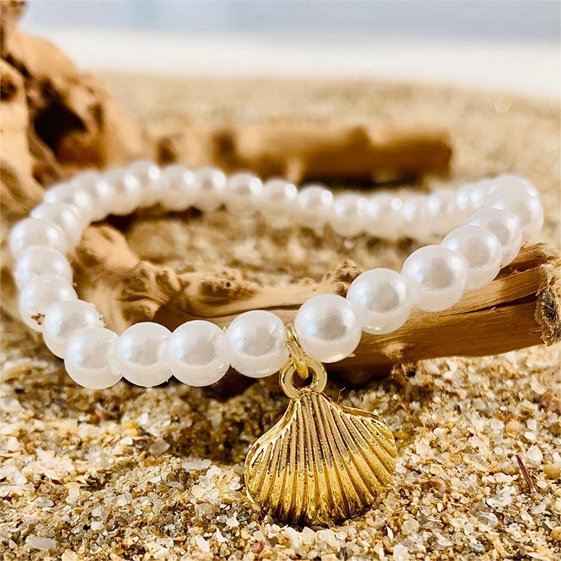 16 Stück Boho Armband Set - Strand Armbänder Mit Muscheln & Seesternen
