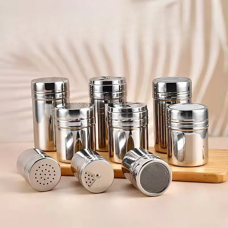 Multi-purpose Stainless Steel Seasoning Jar Salt Sugar Bottle Rotating Cover Kitchen Gadgets Spice Pepper Shaker Spice Jar