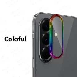 Aluminum Alloy Camera Glass Case with 3D Metal Ring Lens Protector - Samsung A17 5G (Colorful 03)