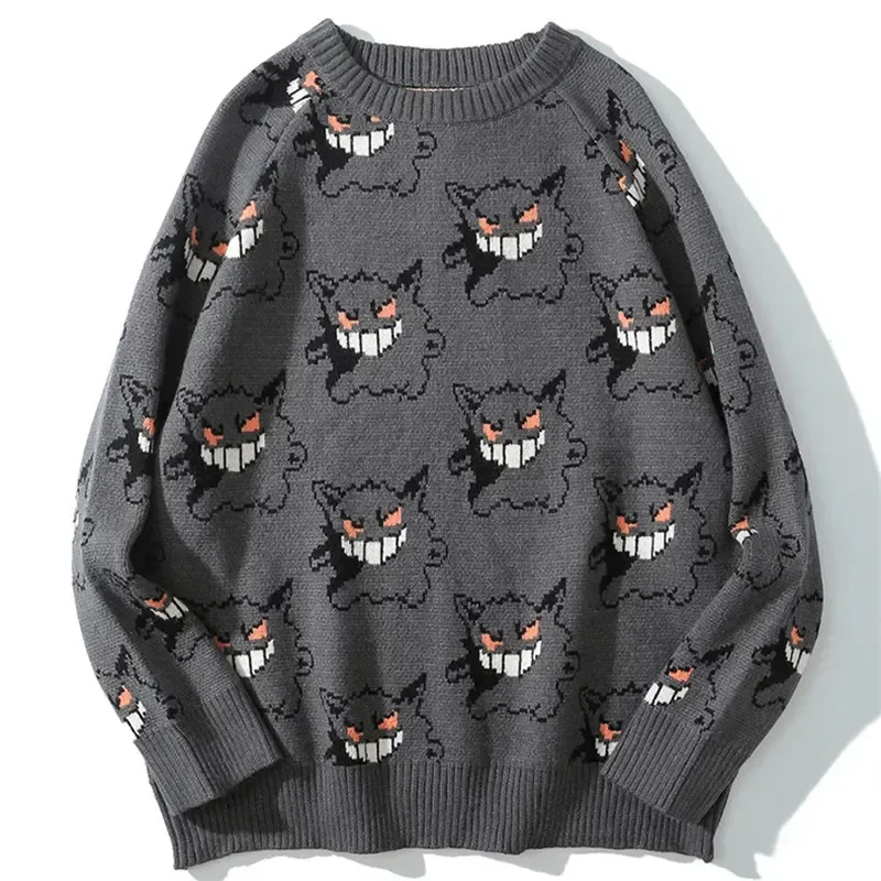 

Hot Anime Pokemon Gengar Sweater Women Harajuku Pattern Pullover Loose Korean Style Autumn Winter Fashion Warm Knitted Sweaters