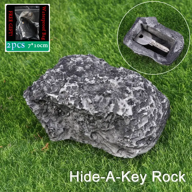 Rock Stone Hide Key Box Waterproof Spare Key Safe Storage Box Outdoor Fake  Rock Stone Container Box