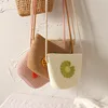 Children Straw Woven Messenger Bag Cute Girls Small Purse Handbags Baby Kids Mini Shoulder Bags 2