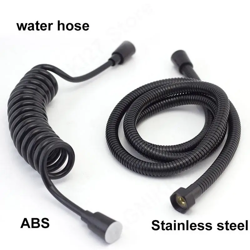 black Toilet Douche Bidet Handheld shower head Hose Valve Spray Muslim Sanitary Shattaf Kit Holder Bathroom Fixture Shattaf V27