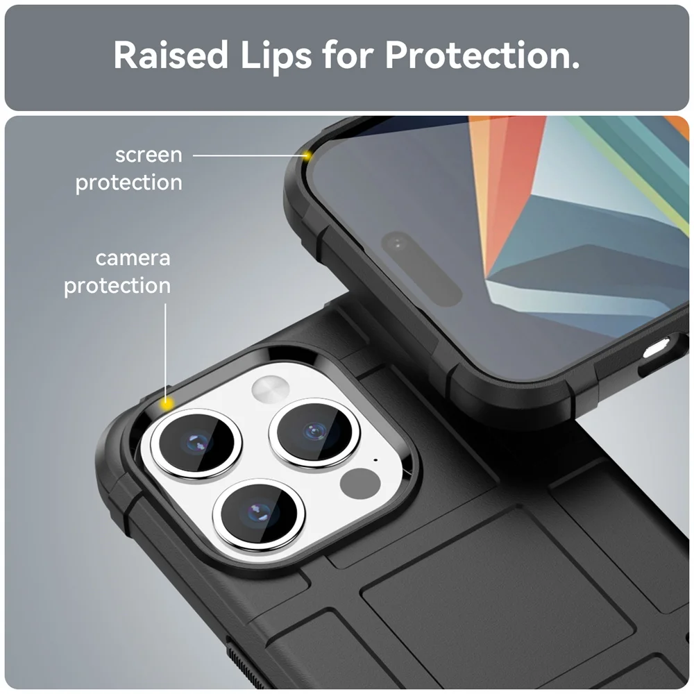 LABILUS Rugged Shield - Custodia protettiva tattica spessa in TPU a prova di caduta da 2,4 m, compatibile con iPhone 14 Pro (6,1 pollici), arancione luce solare