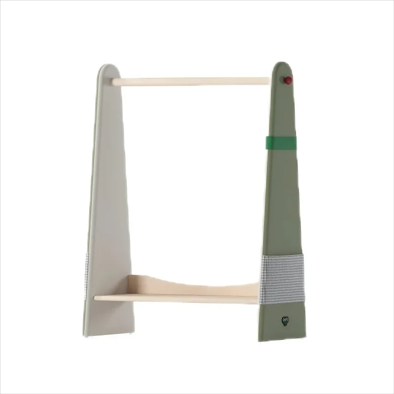**Children's hanger Soft bag Solid wood floor hanger Middle children's multi-functional fabric Storage rack