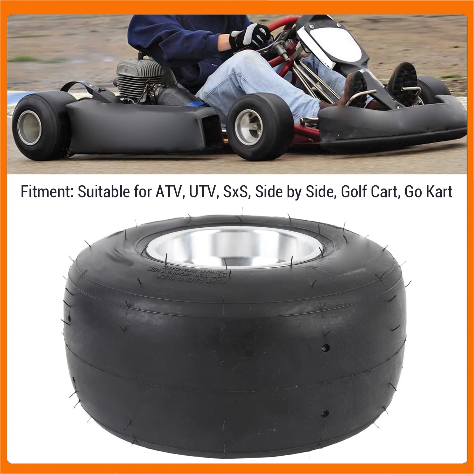 10x4.50-5 Wheel Tire Puncture Proof Long Lasting Enhanced Traction UTV Tire 4PR Tubeless for Go Kart for Drift Trike Lawn Mower