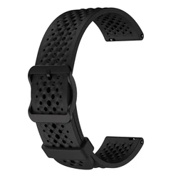 Breathable Silicone 22mm Sport Watch Strap - Universal Fit - 22mm Universal (Black)
