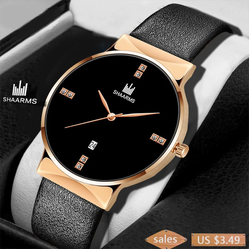 

New Men Watch Luxury Leather Business Wristband Ultralight Simple Man Wristwatch Bracelet Male Clock Fashion Style Reloj Hombre