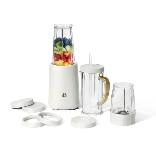 Blender, 12 Piece Set, White Icing by Drew Barrymore Juice blender portable Blender  bottles Blender bottle