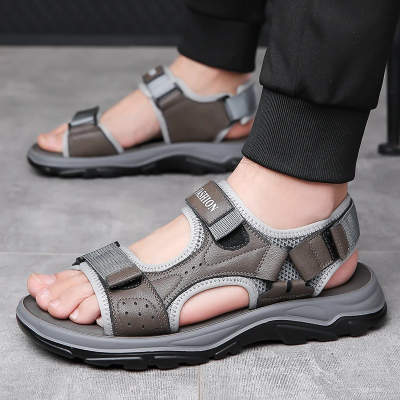 

Сандалии мужские с открытым носком, дышащие шлепанцы, модная повседневная спортивная обувь, для улицы
