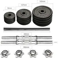 44Lbs Cast Iron Adjustable Dumbbell Set Hand Weight with Solid Dumbbell Handles Changed into Barbell Handily Great for Bodybuild - Image 2
