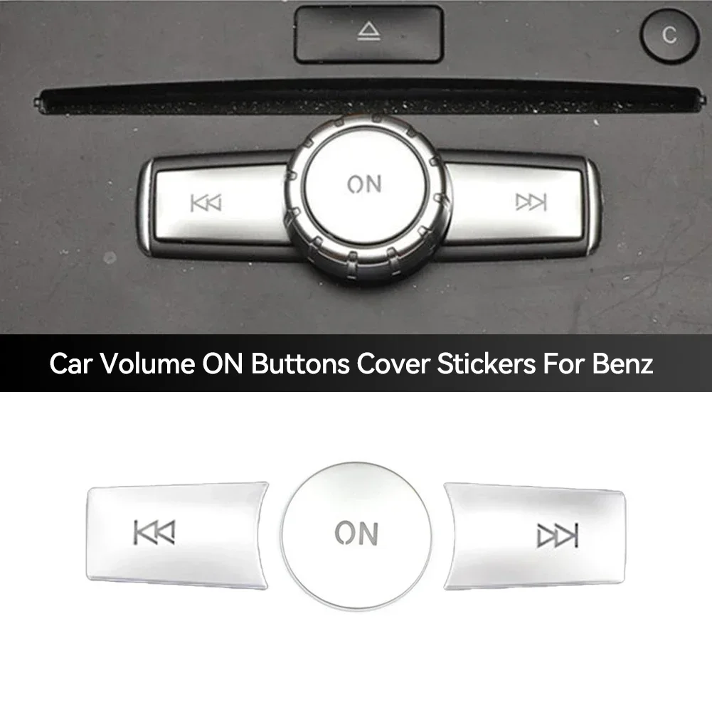 자동차 멀티미디어 볼륨 라디오 ON 버튼 커버 트림 스티커 데칼 For Mercedes Benz A B C E GLA CIA ML GL SLK W176 W246 W204 W212