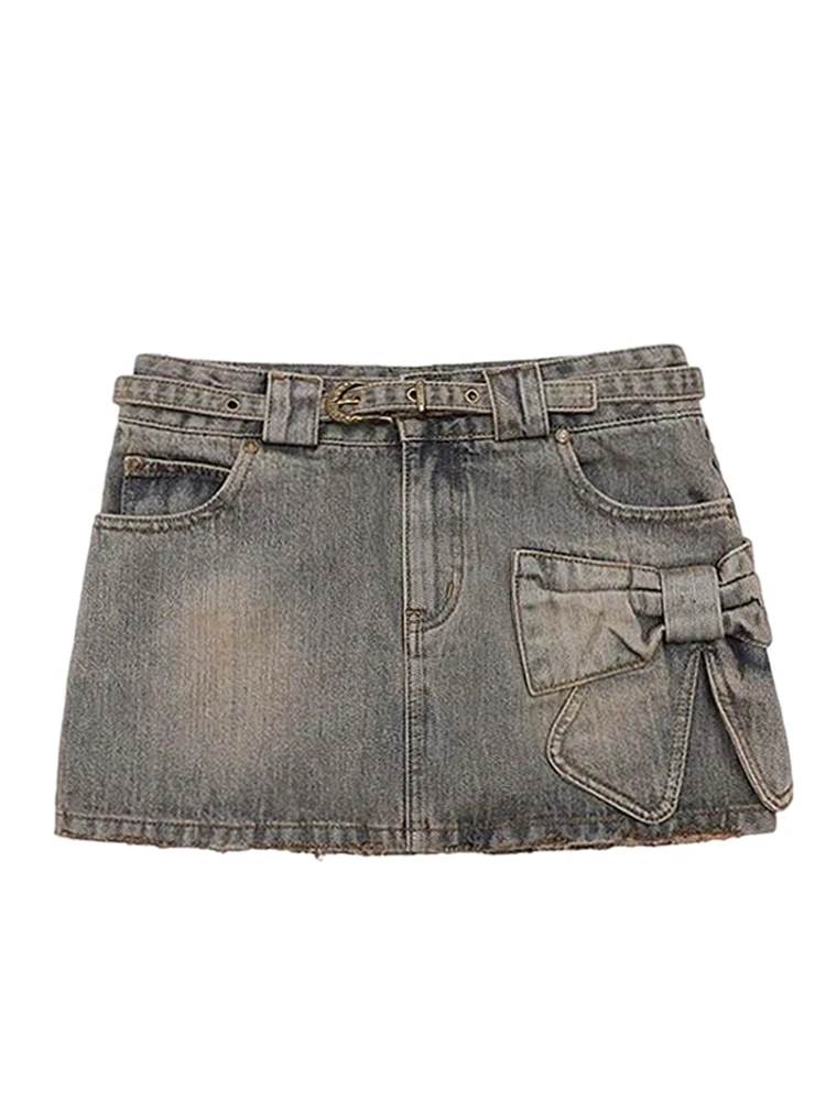 SummerWomenJapaneseFashionMiniJeanSkirtGyaruCoquetteHarajuku