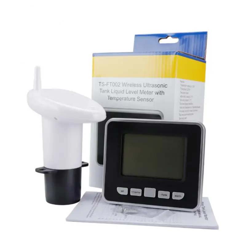 

Ultrasonic Wireless Water Tank Liquid Depth Level Meter Sensor with Temperature Display with 3.3 Inch LED Display