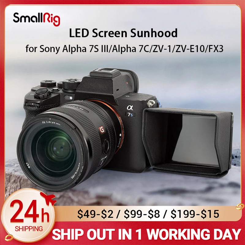 Smallrig Sunhood Per Sony Alpha 7S Iii/Alpha 7C/Zv-1/Fx3 Fotocamera Nylon Facile Da Indossare E Rimuovere Accessori 3206