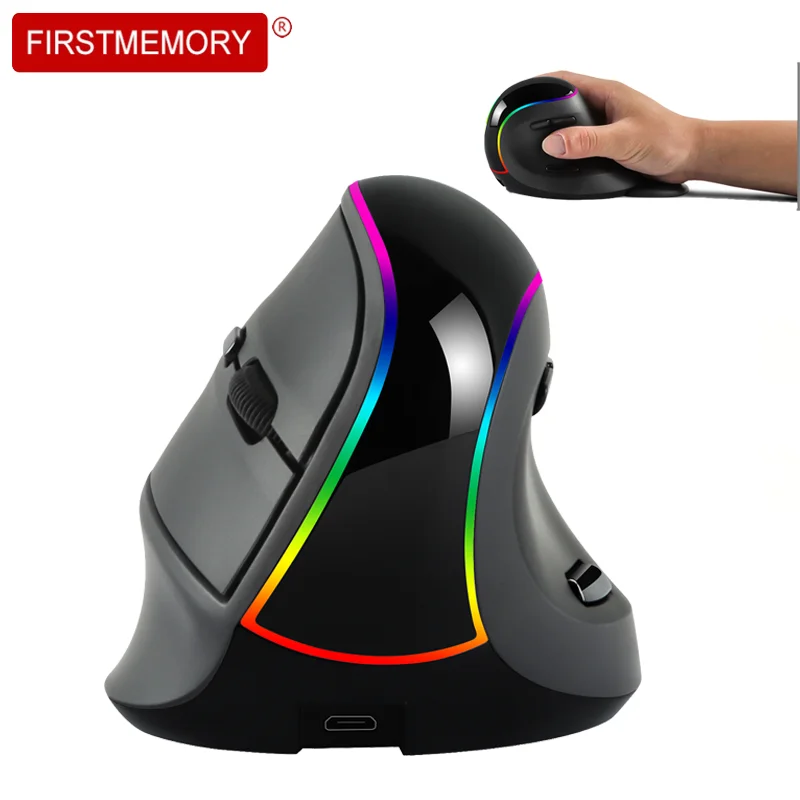 

RGB Wireless Gaming Mouse Rechargeable Ergonomic Vertical Mouse 3200DPI USB Optical Gamer PC Mice Mause with Backlit For Laptop