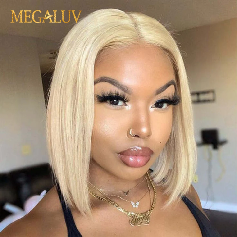 

Straight 613 Remy Hair Short Bob Human Hair Wigs 13×4 Lace Front Human Hair Wigs 4×4 Lace Closure Wigs Preplucked For Women