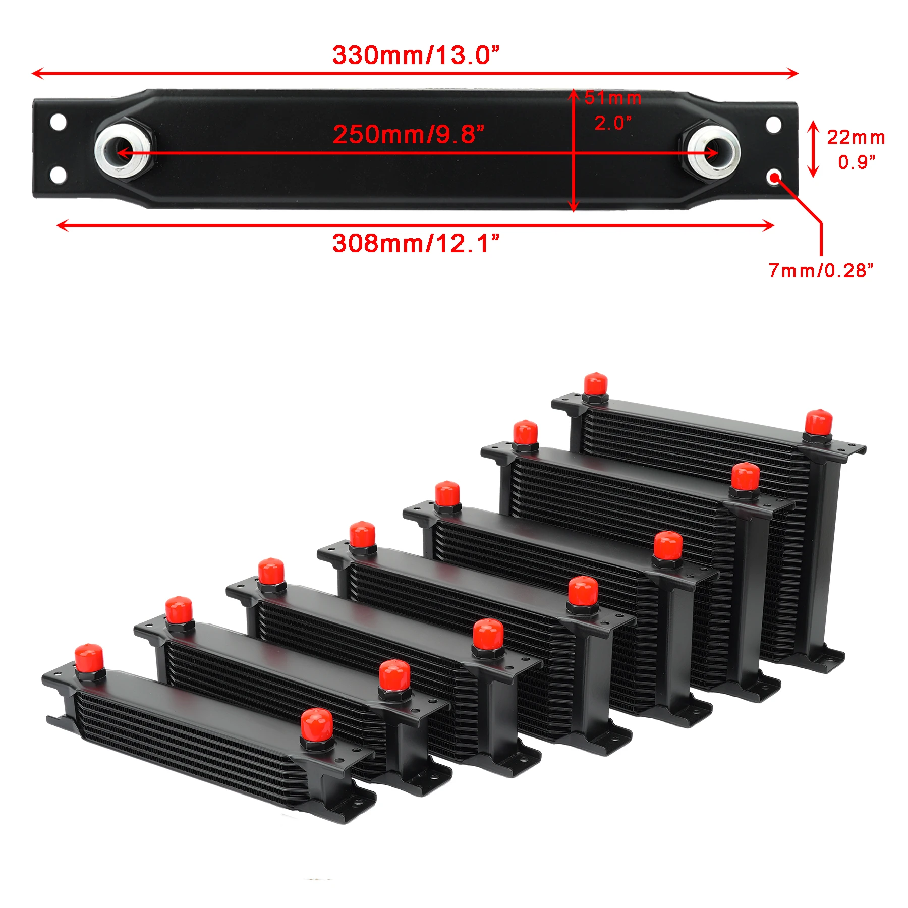 Universal Stacked Plate Transmission Oil Cooler – 7/10/13/16/19/25/30 Row Aluminum Oil Cooler Radiator Kit for Cars & Trucks 2