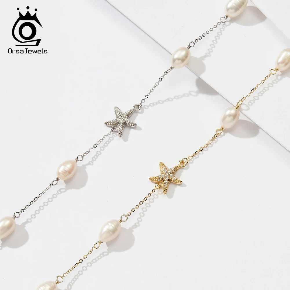 Orsa-女性用ナチュラルパールチョーカーネックレス,925スターリング