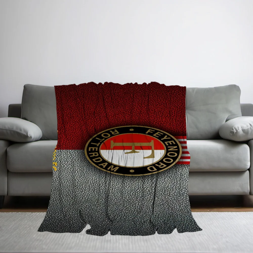 F-Feyenoord-Club Logo Blanket Skin friendly comfort plush blanket suitable for sofa living room office bedroom travel and gifts 2