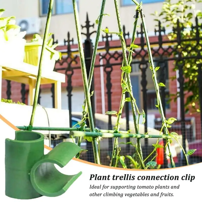 Plant Trellis Cane Connector Plant Connector Stake Clip Easy Installation Trellis Joints For Gardening Stakes