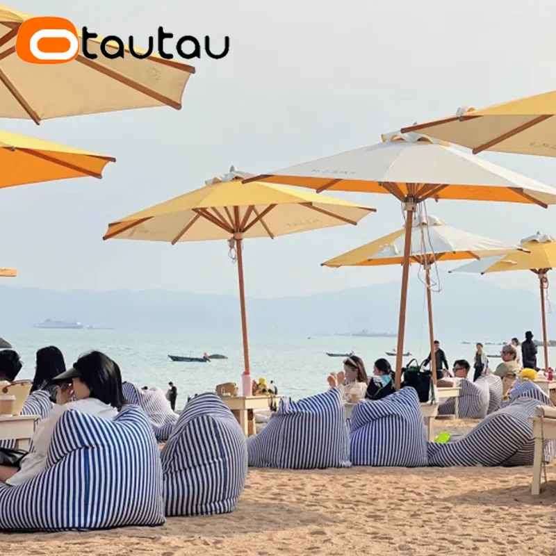 

OTAUTAU Outdoor Bean Bag Lounge Cover Without Filler Swim Pool Float Rafts Beach Salon Pouf Bed Waterproof Oxford Sofa SF135