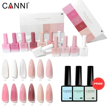 CANNI Color Rubber Base Quick Builder Nail Gel Set HEMA FREE TPO FREE Jelly Nude 6pcs 9ml Gel UV LED Soak Off Gel Nail Art Gel
