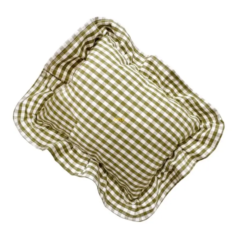 안전하고 편안한 수면을 제공하는 양면 사용  베개 체크 무늬/인쇄 된 등받이 쿠션 머리 받침 패드 28x34cm