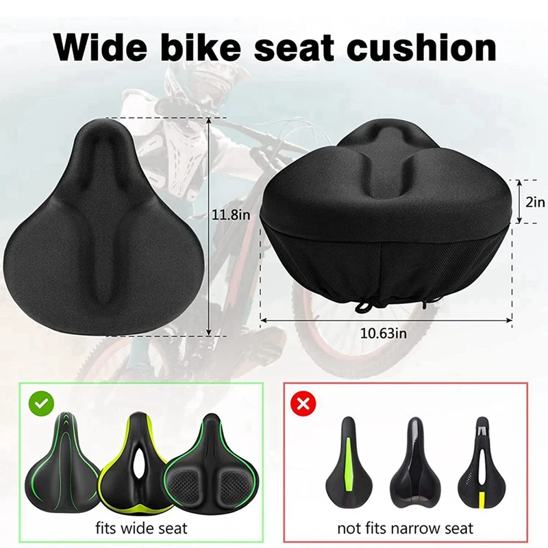 Generic 2x Bike Seat Cushion Bike Seat Cover For Bicycle Seat And