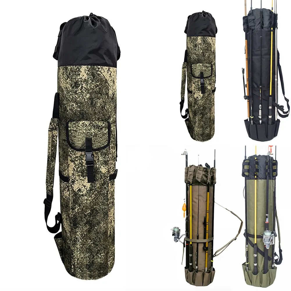 Fishing Pole Bag With Rod Holder Fishing Rod Bag Carrier Case 5 Poles  Durable Travel Case Fishing Tackle Box Storage Bag