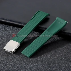 Enhanced Waterproof Adjustable Silicone Watch Strap - Universal Design - 22mm (Green)