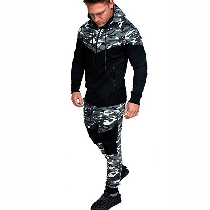 Men Tracksuit Sportswear Military Hoodie Sets Camouflage Men Autumn Winter Tactical Sweatshirts and Pants 2 Pieces Sport Suits