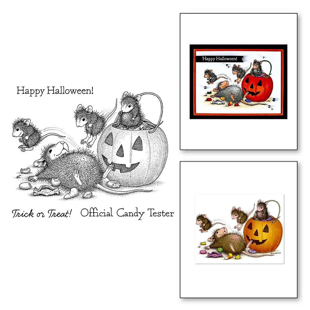 House Mouse Tree-mendous Christmas Winter Collection Clear Stamp Halloween Trick or Treat! Stempel für DIY Scrapbook Card Craft – Detail 8