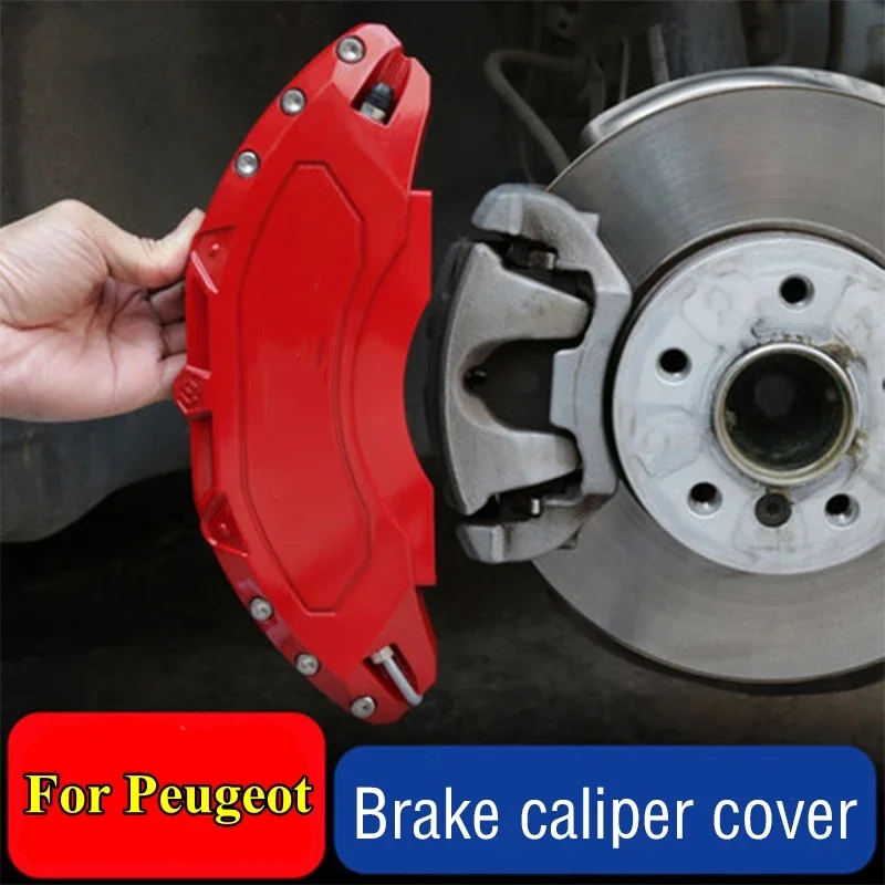 

For Peugeot Brake Caliper Cover Aluminum Metal Fit 308 3008 4008 DS6 207 208 206 508 307 408 107 5008
