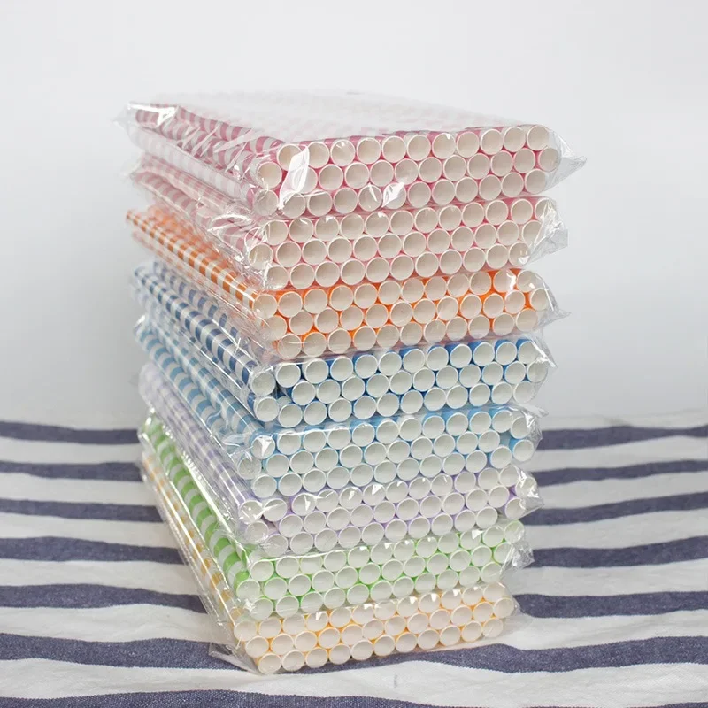 100 Pcs Extra Wide Paper Smoothie Boba Straws 10 Mm Wide Biodegradable Straws for Bubble Tea Party Suppliers