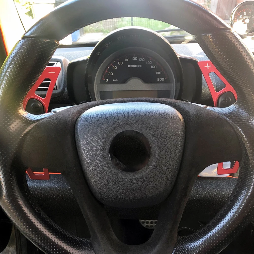 Smart Fortwo 451 Forfour 453 전기 드라이브 자동차 스티어링 휠 확장 시프터 기어 DSG 패들 자동차 스티커 용 패들 시프트
