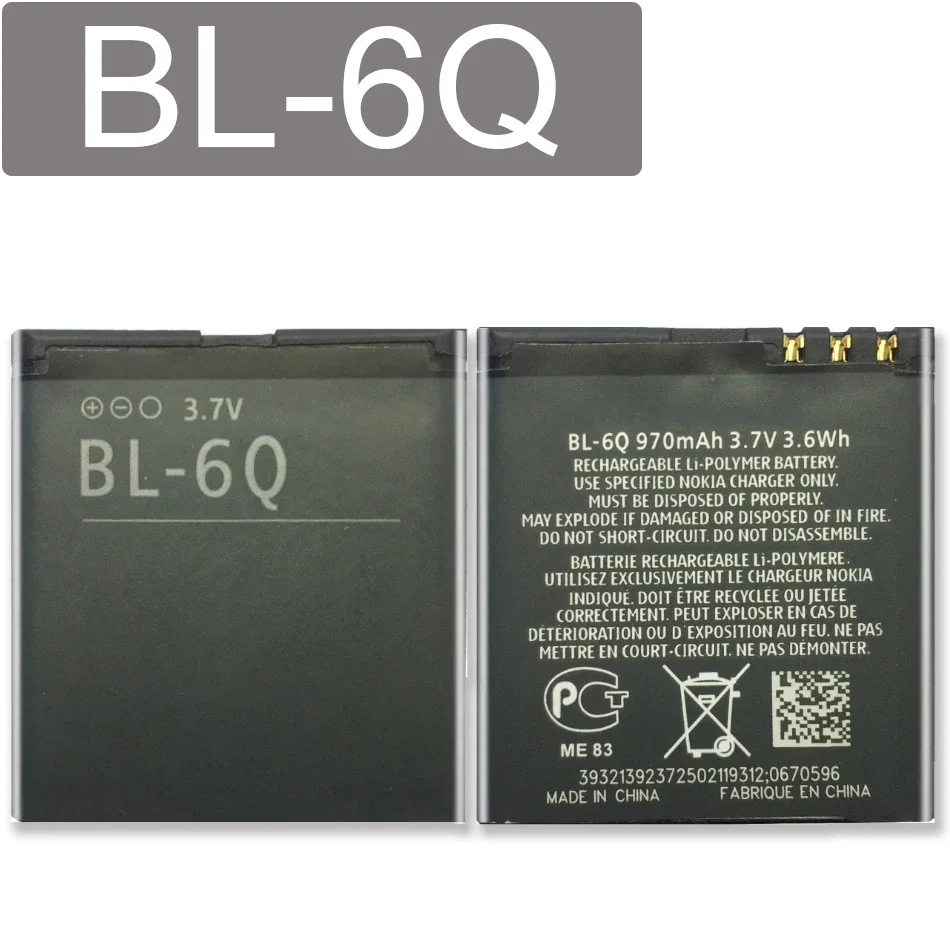 Batteria Per Nokia 6700 Classic 6700C E51I N82 N81 E51/Modello Batteria Bl-6Q Bl6Q / Bl 6Q