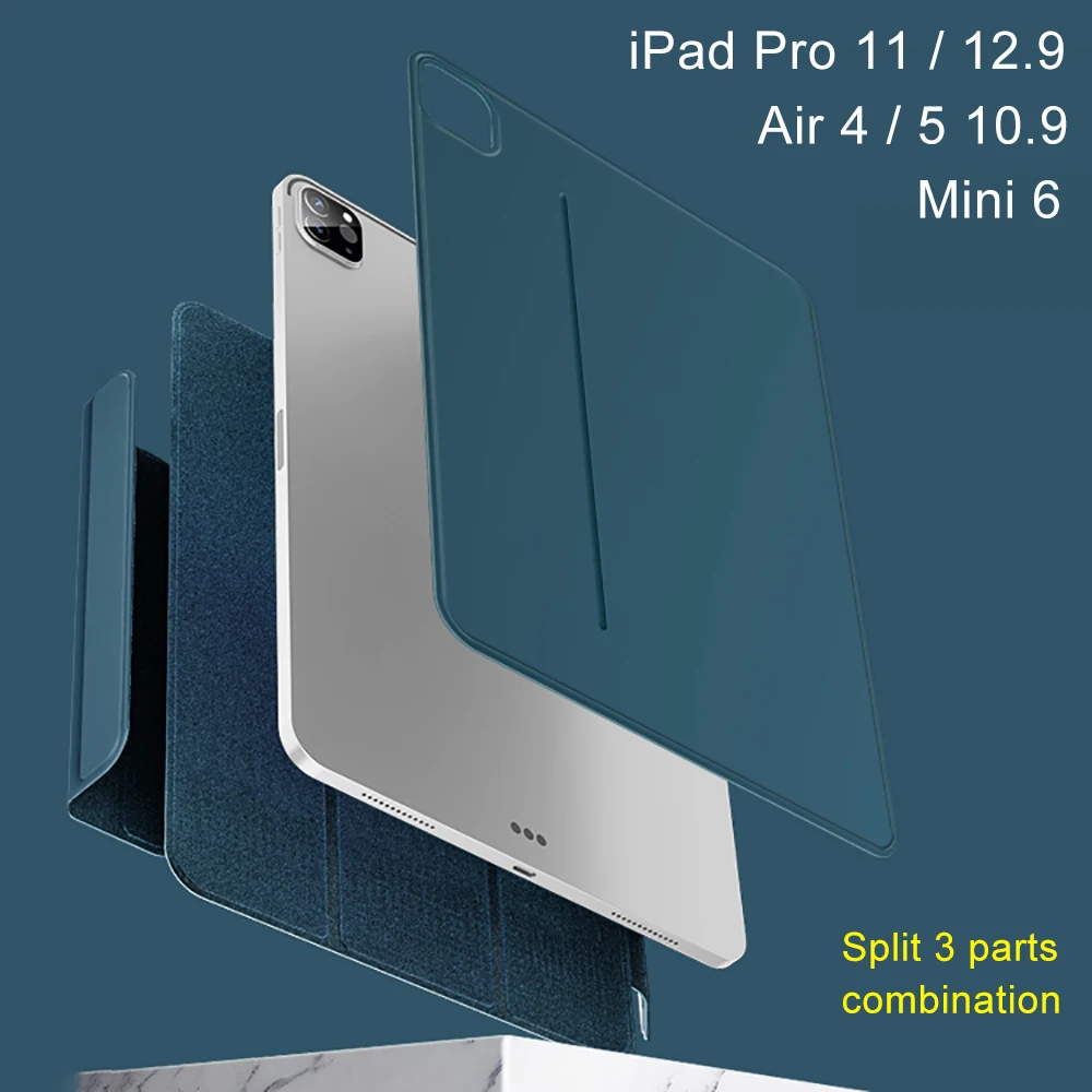 

2022 10-е поколение для iPad Air 5, чехол 2020 Air 4, Магнитный смарт-чехол для iPad Pro 11, чехол 2021 Pro, 12,9 Mini, 6, полностью разделенный, анти-гибкий