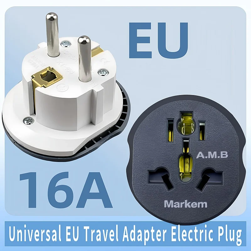Universal Travel Charger Adapter with 16A Power Socket Plug