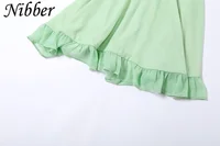 Nibber Vestidos Elegantes Para Mujer Solid Color Cutout Slim Sling Dress Sexy Backless Ruffle Dress Female2023