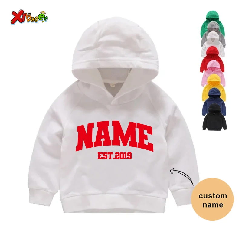 Kids Hoodies Custom Name Girls Sweatshirts Clothes Pullover Girl Sweatshirt Toddler Baby Boys Sweaters Hoodie Pullovers for Kids 3